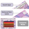 image:imageMr Pen Pencil Pouch for 3 Ring Binder 5 Pack 10x7 Smooth Zipper  Clear Window Large Capacity Pencil Case with 3 Reinforced Grommets for School Office Supplies StoragePlum Blossom