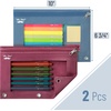 image:imageMr Pen Pencil Pouch for 3 Ring Binder 5 Pack 10x7 Smooth Zipper  Clear Window Large Capacity Pencil Case with 3 Reinforced Grommets for School Office Supplies StorageBurgundy and Blue