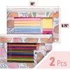 image:imageMr Pen Pencil Pouch for 3 Ring Binder 5 Pack 10x7 Smooth Zipper  Clear Window Large Capacity Pencil Case with 3 Reinforced Grommets for School Office Supplies StorageAbstract Apricot