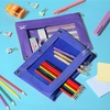 image:imageMr Pen Pencil Pouch for 3 Ring Binder 5 Pack 10x7 Smooth Zipper  Clear Window Large Capacity Pencil Case with 3 Reinforced Grommets for School Office Supplies StorageBlue and Purple