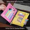 image:imageMr Pen Pencil Pouch for 3 Ring Binder 5 Pack 10x7 Smooth Zipper  Clear Window Large Capacity Pencil Case with 3 Reinforced Grommets for School Office Supplies StoragePink and Yellow