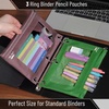 image:imageMr Pen Pencil Pouch for 3 Ring Binder 5 Pack 10x7 Smooth Zipper  Clear Window Large Capacity Pencil Case with 3 Reinforced Grommets for School Office Supplies StorageDark Green and Brown