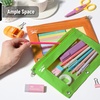 image:imageMr Pen Pencil Pouch for 3 Ring Binder 5 Pack 10x7 Smooth Zipper  Clear Window Large Capacity Pencil Case with 3 Reinforced Grommets for School Office Supplies StorageGreen and Orange