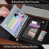 image:imageMr Pen Pencil Pouch for 3 Ring Binder 5 Pack 10x7 Smooth Zipper  Clear Window Large Capacity Pencil Case with 3 Reinforced Grommets for School Office Supplies StorageBlack and Gray