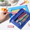 image:imageMr Pen Pencil Pouch for 3 Ring Binder 5 Pack 10x7 Smooth Zipper  Clear Window Large Capacity Pencil Case with 3 Reinforced Grommets for School Office Supplies StorageBlue Shades