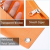 image:imageMr Pen Pencil Pouch for 3 Ring Binder 5 Pack 10x7 Smooth Zipper  Clear Window Large Capacity Pencil Case with 3 Reinforced Grommets for School Office Supplies StorageOrange and Dark Purple