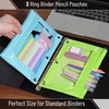 image:imageMr Pen Pencil Pouch for 3 Ring Binder 5 Pack 10x7 Smooth Zipper  Clear Window Large Capacity Pencil Case with 3 Reinforced Grommets for School Office Supplies StorageLight Blue and Light Green
