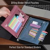 image:imageMr Pen Pencil Pouch for 3 Ring Binder 5 Pack 10x7 Smooth Zipper  Clear Window Large Capacity Pencil Case with 3 Reinforced Grommets for School Office Supplies StorageBurgundy and Blue