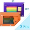 image:imageMr Pen Pencil Pouch for 3 Ring Binder 5 Pack 10x7 Smooth Zipper  Clear Window Large Capacity Pencil Case with 3 Reinforced Grommets for School Office Supplies StorageOrange and Dark Purple