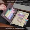 image:imageMr Pen Pencil Pouch for 3 Ring Binder 5 Pack 10x7 Smooth Zipper  Clear Window Large Capacity Pencil Case with 3 Reinforced Grommets for School Office Supplies StorageCream and Brown