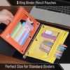 image:imageMr Pen Pencil Pouch for 3 Ring Binder 5 Pack 10x7 Smooth Zipper  Clear Window Large Capacity Pencil Case with 3 Reinforced Grommets for School Office Supplies StorageYellow and Orange
