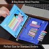 image:imageMr Pen Pencil Pouch for 3 Ring Binder 5 Pack 10x7 Smooth Zipper  Clear Window Large Capacity Pencil Case with 3 Reinforced Grommets for School Office Supplies StorageBlue Shades