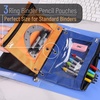 image:imageMr Pen Pencil Pouch for 3 Ring Binder 5 Pack 10x7 Smooth Zipper  Clear Window Large Capacity Pencil Case with 3 Reinforced Grommets for School Office Supplies StorageMulticolor