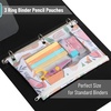 image:imageMr Pen Pencil Pouch for 3 Ring Binder 5 Pack 10x7 Smooth Zipper  Clear Window Large Capacity Pencil Case with 3 Reinforced Grommets for School Office Supplies StorageTropical Leaves