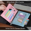image:imageMr Pen Pencil Pouch for 3 Ring Binder 5 Pack 10x7 Smooth Zipper  Clear Window Large Capacity Pencil Case with 3 Reinforced Grommets for School Office Supplies StorageBlue and Pink
