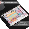 image:imageMr Pen Pencil Pouch for 3 Ring Binder 5 Pack 10x7 Smooth Zipper  Clear Window Large Capacity Pencil Case with 3 Reinforced Grommets for School Office Supplies StorageAbstract Apricot
