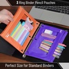 image:imageMr Pen Pencil Pouch for 3 Ring Binder 5 Pack 10x7 Smooth Zipper  Clear Window Large Capacity Pencil Case with 3 Reinforced Grommets for School Office Supplies StorageOrange and Dark Purple