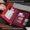 image:imageMr Pen Pencil Pouch for 3 Ring Binder 5 Pack 10x7 Smooth Zipper  Clear Window Large Capacity Pencil Case with 3 Reinforced Grommets for School Office Supplies StorageRed and Magenta