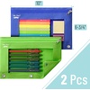 image:imageMr Pen Pencil Pouch for 3 Ring Binder 5 Pack 10x7 Smooth Zipper  Clear Window Large Capacity Pencil Case with 3 Reinforced Grommets for School Office Supplies StorageDark Blue and Green