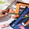 image:imageMr Pen Pencil Pouch for 3 Ring Binder 5 Pack 10x7 Smooth Zipper  Clear Window Large Capacity Pencil Case with 3 Reinforced Grommets for School Office Supplies StorageMulticolor