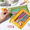 image:imageMr Pen Pencil Pouch for 3 Ring Binder 5 Pack 10x7 Smooth Zipper  Clear Window Large Capacity Pencil Case with 3 Reinforced Grommets for School Office Supplies StorageOlive and Amber