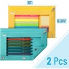 image:imageMr Pen Pencil Pouch for 3 Ring Binder 5 Pack 10x7 Smooth Zipper  Clear Window Large Capacity Pencil Case with 3 Reinforced Grommets for School Office Supplies StorageLagoon and Yellow