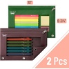 image:imageMr Pen Pencil Pouch for 3 Ring Binder 5 Pack 10x7 Smooth Zipper  Clear Window Large Capacity Pencil Case with 3 Reinforced Grommets for School Office Supplies StorageDark Green and Brown
