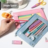 image:imageMr Pen Pencil Pouch for 3 Ring Binder 5 Pack 10x7 Smooth Zipper  Clear Window Large Capacity Pencil Case with 3 Reinforced Grommets for School Office Supplies StorageBlue and Pink