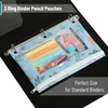image:imageMr Pen Pencil Pouch for 3 Ring Binder 5 Pack 10x7 Smooth Zipper  Clear Window Large Capacity Pencil Case with 3 Reinforced Grommets for School Office Supplies StorageSpring Flowers
