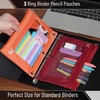 image:imageMr Pen Pencil Pouch for 3 Ring Binder 5 Pack 10x7 Smooth Zipper  Clear Window Large Capacity Pencil Case with 3 Reinforced Grommets for School Office Supplies StorageRed and Orange