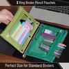 image:imageMr Pen Pencil Pouch for 3 Ring Binder 5 Pack 10x7 Smooth Zipper  Clear Window Large Capacity Pencil Case with 3 Reinforced Grommets for School Office Supplies StorageGreen Shades
