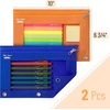 image:imageMr Pen Pencil Pouch for 3 Ring Binder 5 Pack 10x7 Smooth Zipper  Clear Window Large Capacity Pencil Case with 3 Reinforced Grommets for School Office Supplies StorageMulticolor