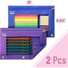 image:imageMr Pen Pencil Pouch for 3 Ring Binder 5 Pack 10x7 Smooth Zipper  Clear Window Large Capacity Pencil Case with 3 Reinforced Grommets for School Office Supplies StorageBlue and Purple