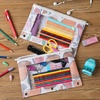 image:imageMr Pen Pencil Pouch for 3 Ring Binder 5 Pack 10x7 Smooth Zipper  Clear Window Large Capacity Pencil Case with 3 Reinforced Grommets for School Office Supplies StorageAbstract Apricot