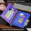 image:imageMr Pen Pencil Pouch for 3 Ring Binder 5 Pack 10x7 Smooth Zipper  Clear Window Large Capacity Pencil Case with 3 Reinforced Grommets for School Office Supplies StorageBlue and Purple