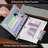 image:imageMr Pen Pencil Pouch for 3 Ring Binder 5 Pack 10x7 Smooth Zipper  Clear Window Large Capacity Pencil Case with 3 Reinforced Grommets for School Office Supplies StorageGrey and Beige