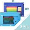 image:imageMr Pen Pencil Pouch for 3 Ring Binder 5 Pack 10x7 Smooth Zipper  Clear Window Large Capacity Pencil Case with 3 Reinforced Grommets for School Office Supplies StorageBlue Shades