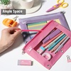 image:imageMr Pen Pencil Pouch for 3 Ring Binder 5 Pack 10x7 Smooth Zipper  Clear Window Large Capacity Pencil Case with 3 Reinforced Grommets for School Office Supplies StorageLavender and Pink