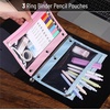 image:imageMr Pen Pencil Pouch for 3 Ring Binder 5 Pack 10x7 Smooth Zipper  Clear Window Large Capacity Pencil Case with 3 Reinforced Grommets for School Office Supplies StoragePastel