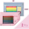 image:imageMr Pen Pencil Pouch for 3 Ring Binder 5 Pack 10x7 Smooth Zipper  Clear Window Large Capacity Pencil Case with 3 Reinforced Grommets for School Office Supplies StorageBlue and Pink