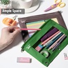 image:imageMr Pen Pencil Pouch for 3 Ring Binder 5 Pack 10x7 Smooth Zipper  Clear Window Large Capacity Pencil Case with 3 Reinforced Grommets for School Office Supplies StorageDark Green and Brown