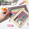 image:imageMr Pen Pencil Pouch for 3 Ring Binder 5 Pack 10x7 Smooth Zipper  Clear Window Large Capacity Pencil Case with 3 Reinforced Grommets for School Office Supplies StorageCream and Brown