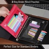image:imageMr Pen Pencil Pouch for 3 Ring Binder 5 Pack 10x7 Smooth Zipper  Clear Window Large Capacity Pencil Case with 3 Reinforced Grommets for School Office Supplies StorageRed and Black