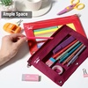 image:imageMr Pen Pencil Pouch for 3 Ring Binder 5 Pack 10x7 Smooth Zipper  Clear Window Large Capacity Pencil Case with 3 Reinforced Grommets for School Office Supplies StorageRed and Magenta