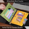image:imageMr Pen Pencil Pouch for 3 Ring Binder 5 Pack 10x7 Smooth Zipper  Clear Window Large Capacity Pencil Case with 3 Reinforced Grommets for School Office Supplies StorageOlive and Amber