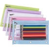 image:imageMr Pen Pencil Pouch for 3 Ring Binder 5 Pack 10x7 Smooth Zipper  Clear Window Large Capacity Pencil Case with 3 Reinforced Grommets for School Office Supplies StorageBlack  white shades