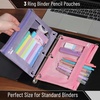 image:imageMr Pen Pencil Pouch for 3 Ring Binder 5 Pack 10x7 Smooth Zipper  Clear Window Large Capacity Pencil Case with 3 Reinforced Grommets for School Office Supplies StorageLavender and Pink
