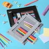 image:imageMr Pen Pencil Pouch for 3 Ring Binder 5 Pack 10x7 Smooth Zipper  Clear Window Large Capacity Pencil Case with 3 Reinforced Grommets for School Office Supplies StorageBlack and Gray