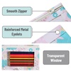 image:imageMr Pen Pencil Pouch for 3 Ring Binder 5 Pack 10x7 Smooth Zipper  Clear Window Large Capacity Pencil Case with 3 Reinforced Grommets for School Office Supplies StorageTropical Leaves