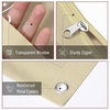 image:imageMr Pen Pencil Pouch for 3 Ring Binder 5 Pack 10x7 Smooth Zipper  Clear Window Large Capacity Pencil Case with 3 Reinforced Grommets for School Office Supplies StorageCream and Brown
